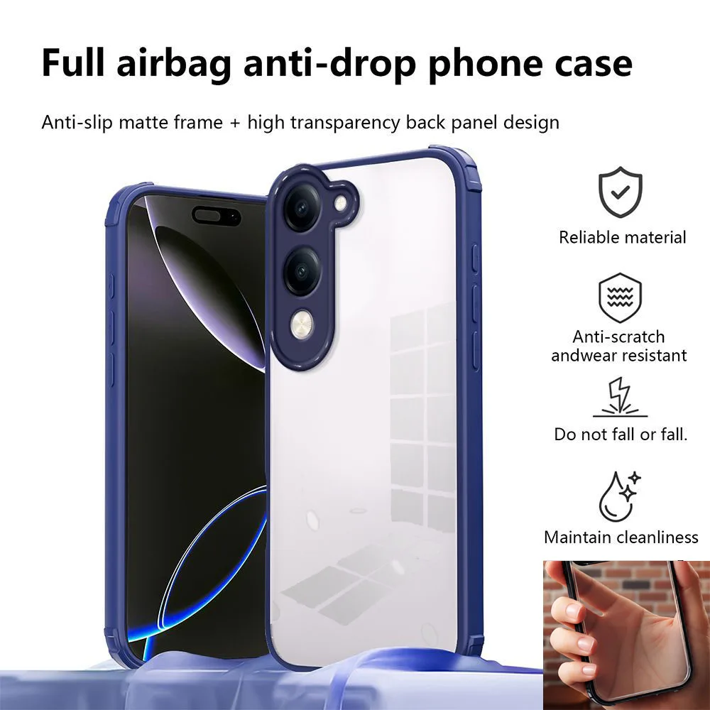 Enhanced Shockproof Hard Acrylic Back Cover with Anti-Drop Protection