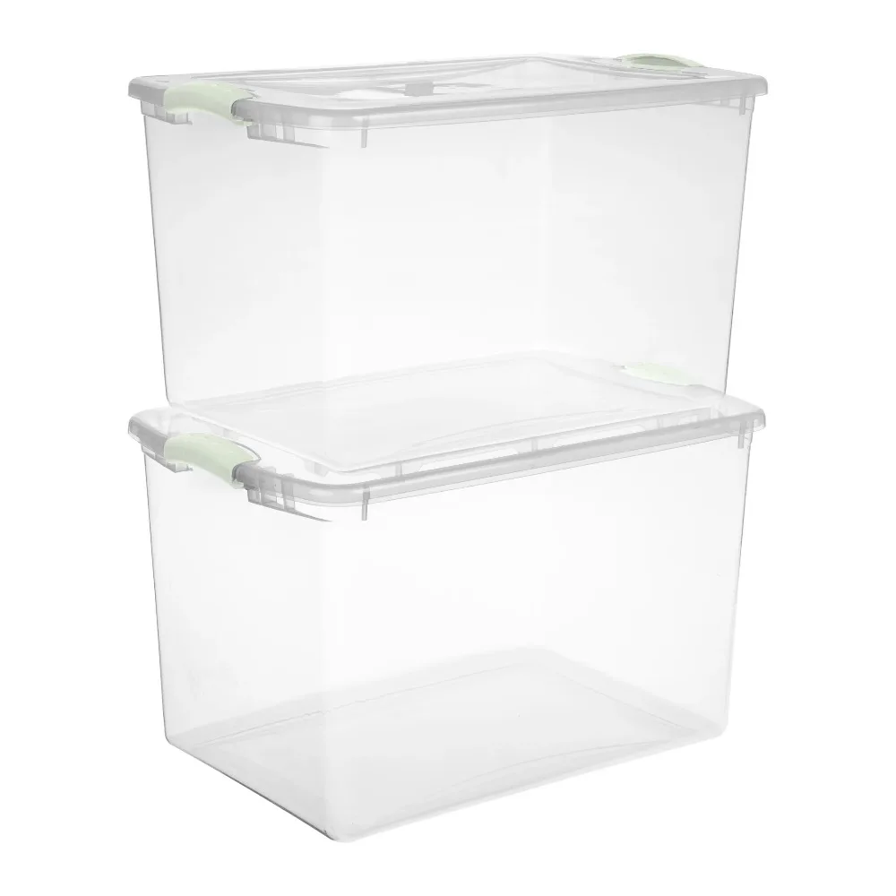 Sterilite 66 Qt. Latch Box Plastic Adult, Soft Sea 4
