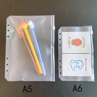 5Pcs A5 A6 A7 Clear Pockets Zipper Folders Notebook Binder Waterproof PVC Pouch Document Bags 3