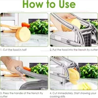 Multifunction Manual French Fry Cutter Stainless Steel Vegetable Slicer Fast Cutting Tool For Home Kitchen Cooking And Food Prep 3