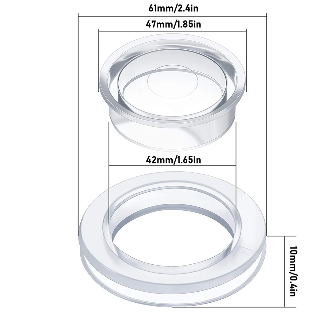 Silicone Umbrella Thicker Hole Ring Plug and Cap Set Glass Outdoors Patio Beach Table Clear