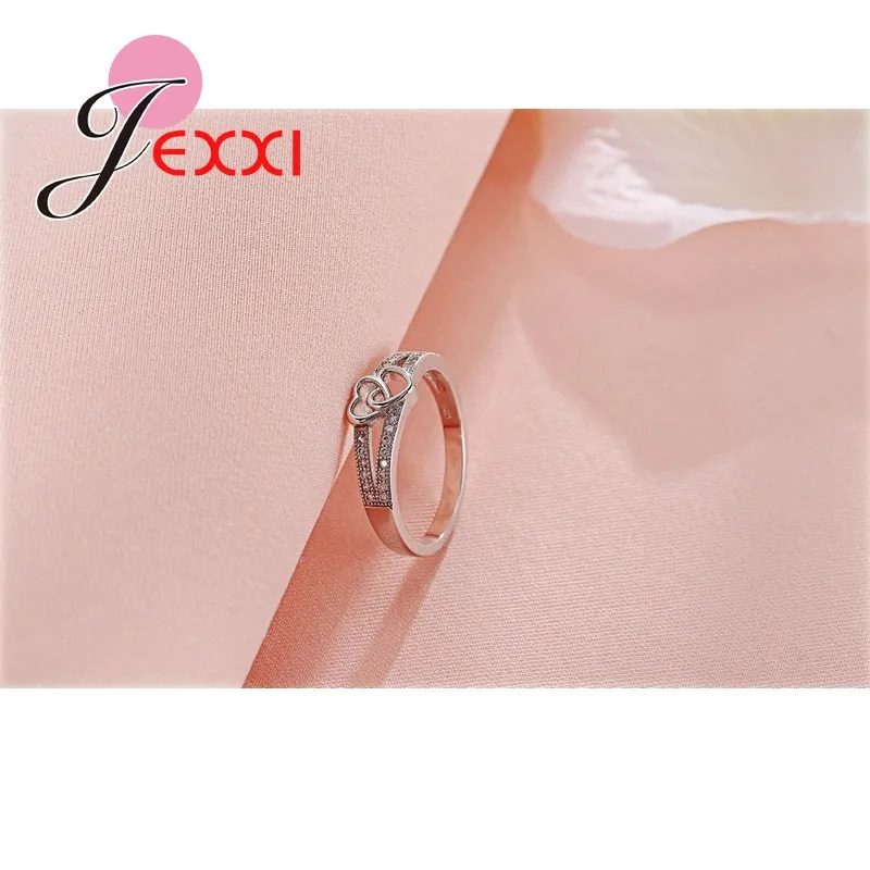 925 Sterling Silver Ring Cross Love Shape For Women Engagement Ceremony Jewelry Simple Natural Sweet Romantic Style Lover Gifts