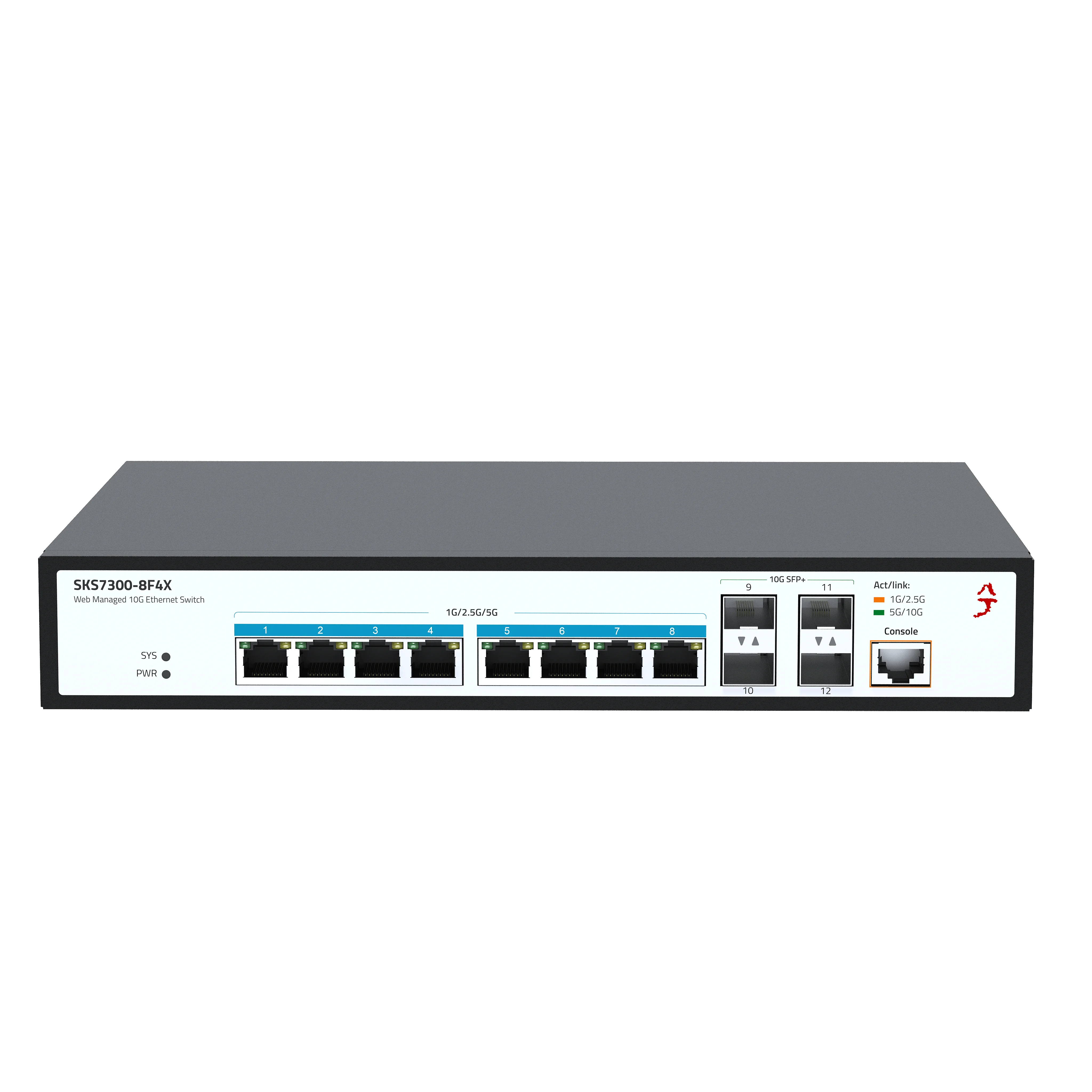 XikeStor L2 관리형 8 x 5G RJ45 포트 +4 x 10G SFP+ VLAN 지원 |   포트 집합 SKS7300 시리즈
