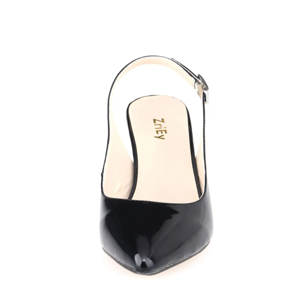 Daily all-match Sandal Shoes Pointed High Heels Large Size Pumps New 6cm Low Casual Back Empty Buckle Red Wedding shoes 3