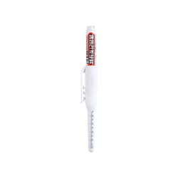Waterproof Deep Hole Carpenter Marker Pens with Long Nib - Multi - Purpose Woodworking Hand Tool Ink (Black/Blue/Red) (White pen 1pc)