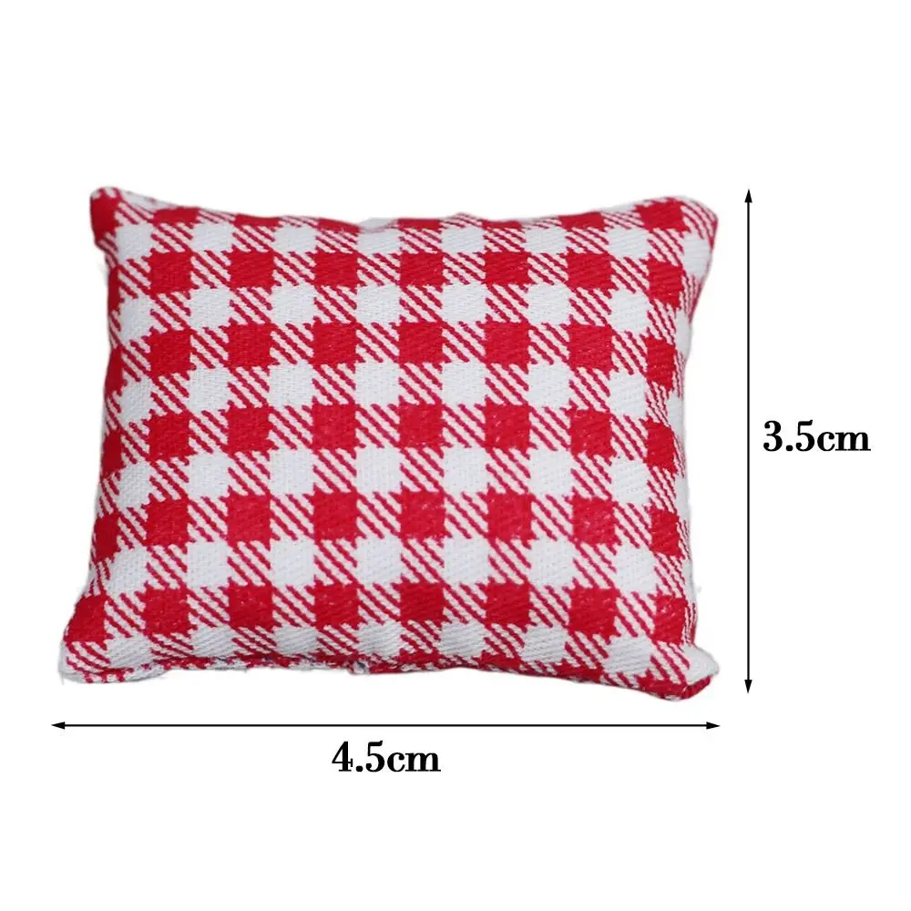 4pcs 1/12 Mini Dollhouse Miniature Wooden Sofa Cushion Pillow Simulation Furniture Model Toys Doll House Decoration Baby Gift 6