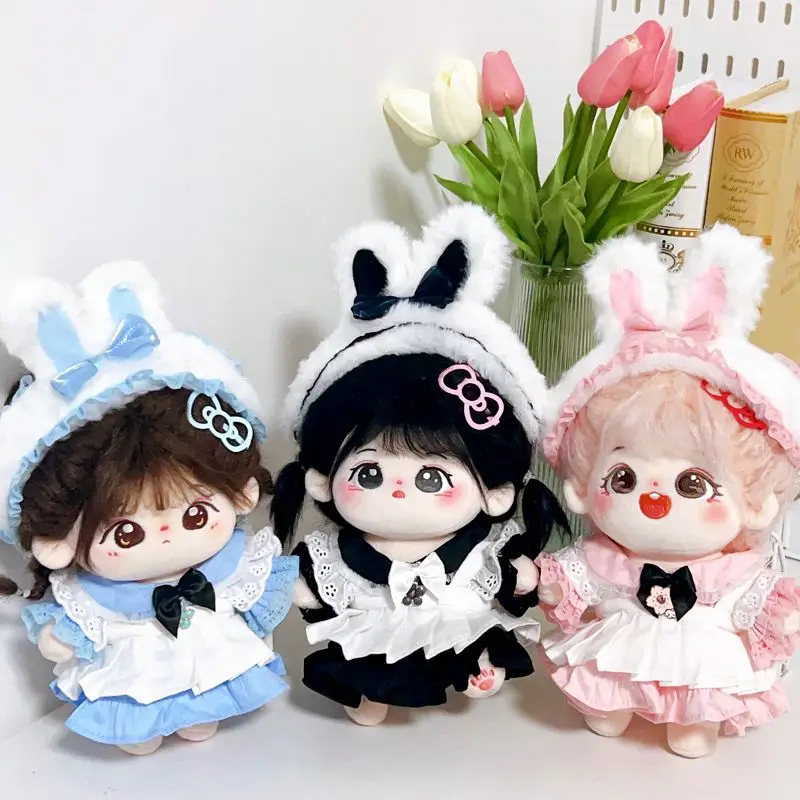 Black Angel Maid Suit 20cm Idol Doll Clothes for Star Cotton Dolls Accessories Non-attribute Doll Replacement Toy 2
