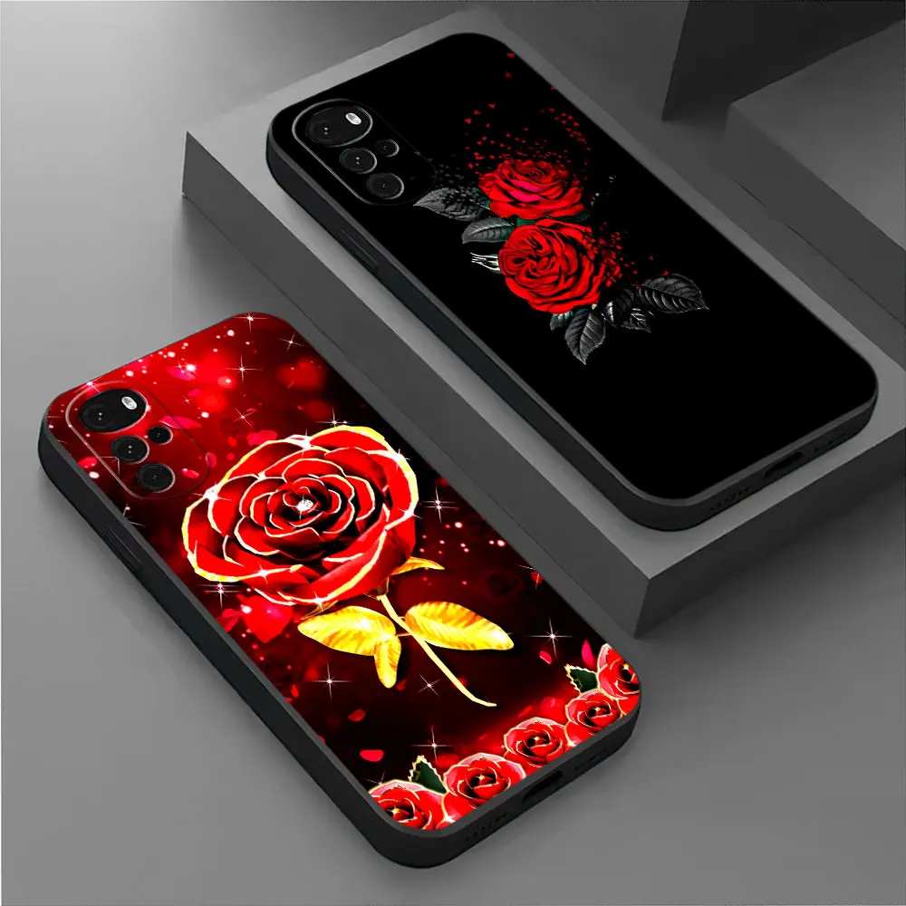 Vibrant Red Rose Silicone Matte Phone Case