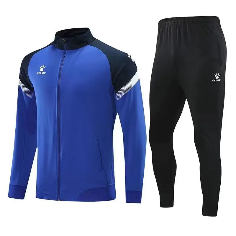 Sports suit KELME Football Uniform Training Suit Sports Jacket Zip Long Sleeve Coat Trousers Fitness Clothes Jogging Sportswear Exercise Set