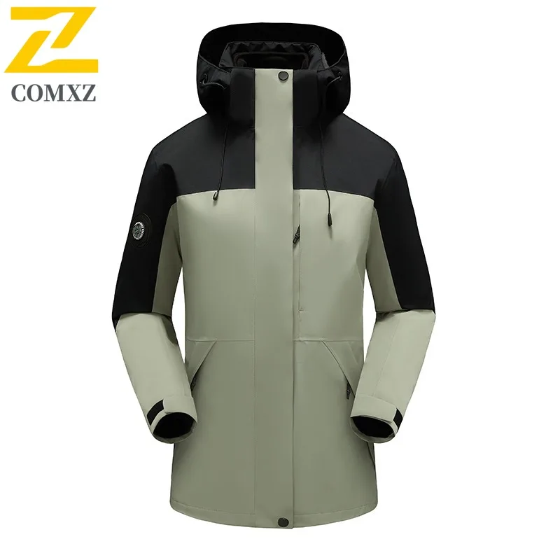 COMXZ Classic Coat Big Size Waterproof Windproof Loose Hiking Travel Biker Jacket Camping Breathable High Quality Mens Outerwear