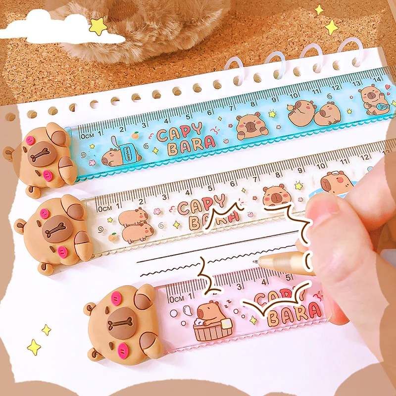 Ruler Cute Capybara kawaii stationery items school accessories drawing ruler set,drawing ruler,geometry set