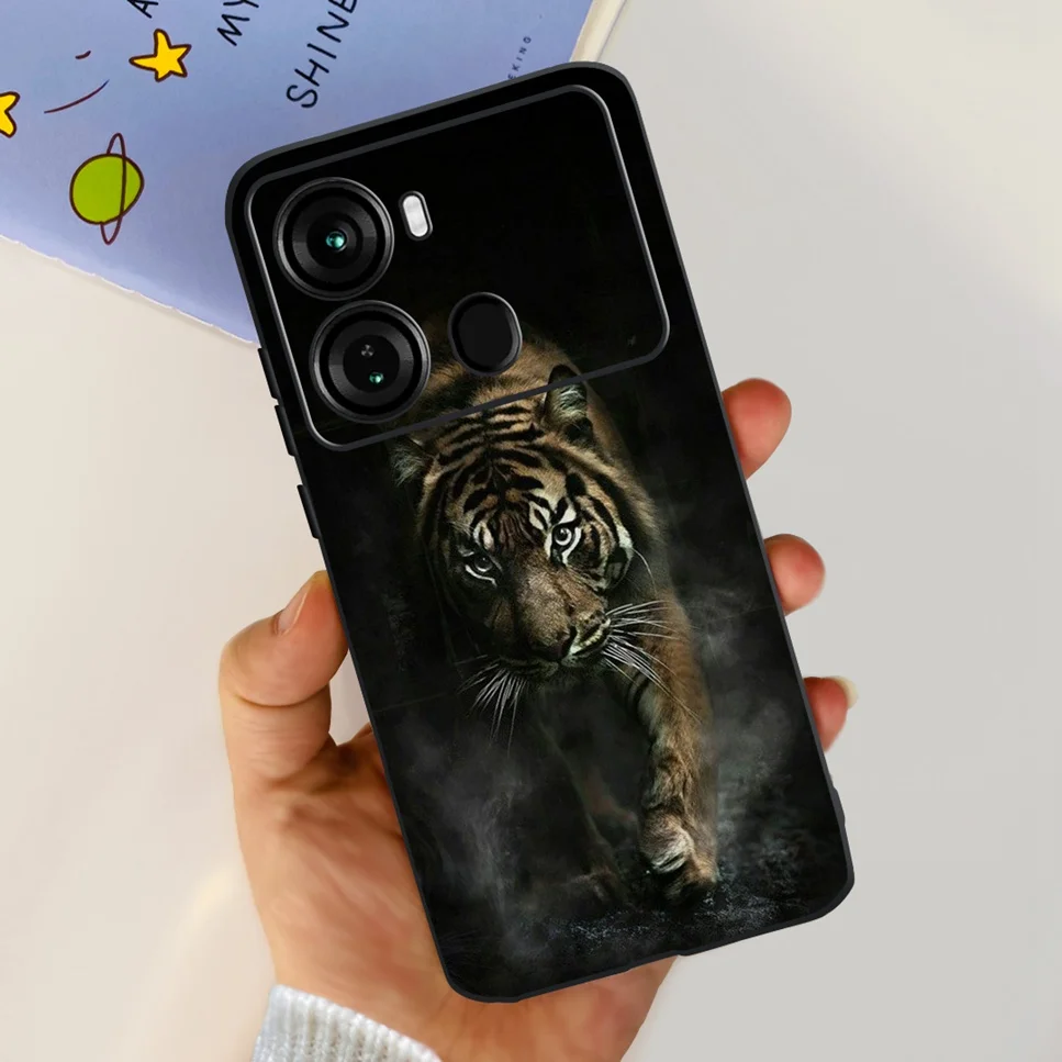 Lovely Astronaut Soft Silicone TPU Black Phone Cover, 6.6