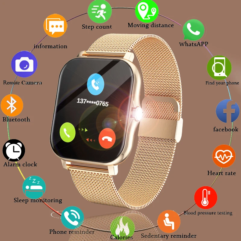 2022 New Women Smart Watch Men 1.69&quot Color Screen Full Touch Fitness Tracker Bluetooth Call Clock Ladies Smartwatch | Электроника