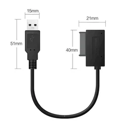 USB Adapter for CD/DVD Rom SATA to USB 2.0 Converter Cable (USB TO 13Pin)