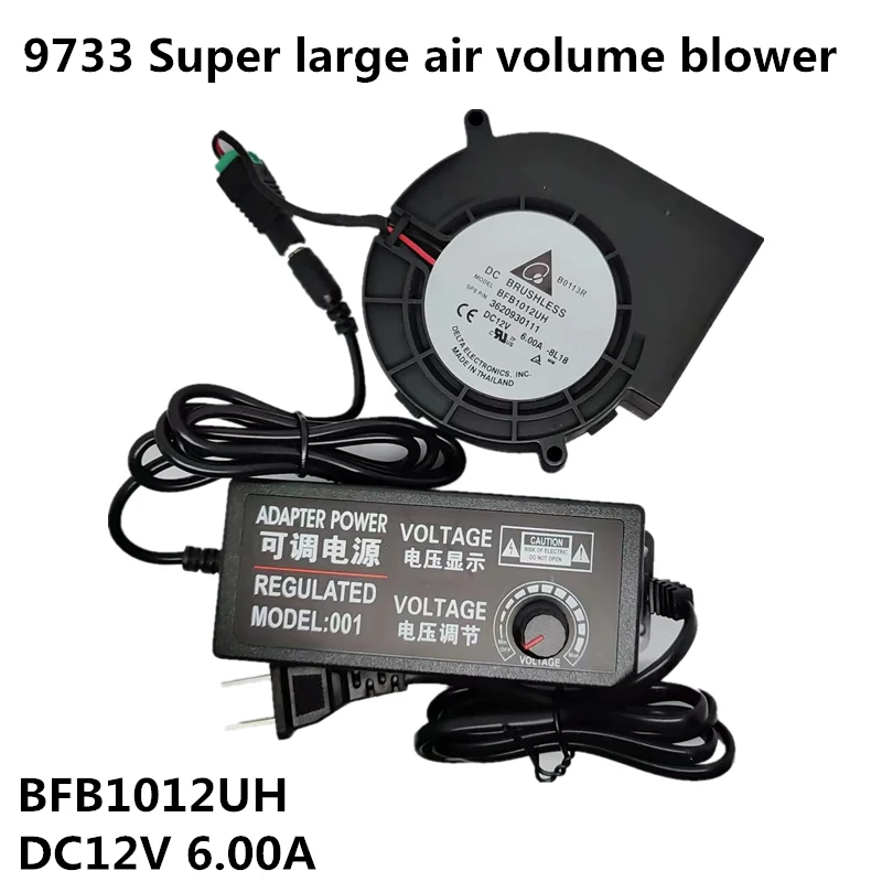 Grande Ventilador de Volume de ar para Violento Bfb1012uh dc 12v 6.00a Ventilador Portátil Regulação de Velocidade