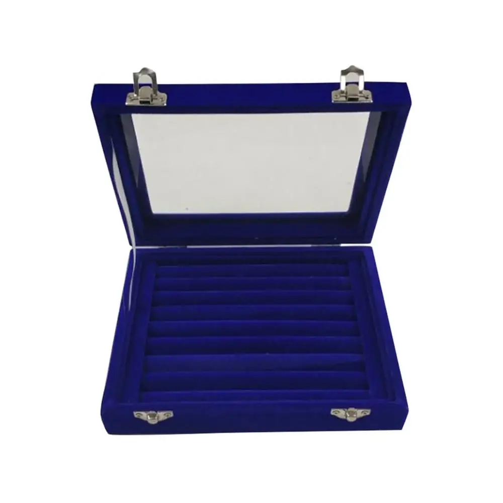 

Tray Ring Case Jewelry Organizer Portable Storage Box Velvet Display Earring Ring Case