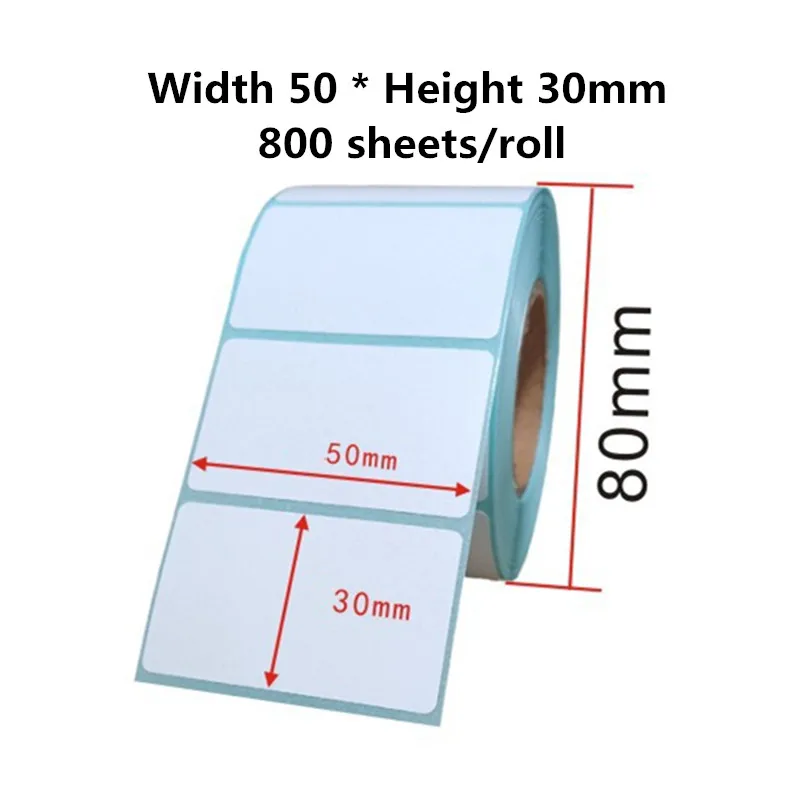 

Width 50 * Height 30mm Sticker Label Thermal Printer Barcode Self adhesive Paper Waterproof/Oil proof/Alcohol proof