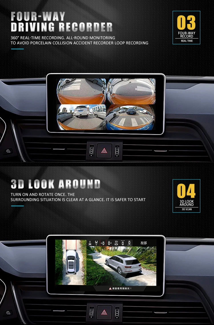1080P Car 3D 360 degree panoramic Camera Dynamic trajectory Driving Panorama recorder Bird View Parking Front Rear DVR Surround