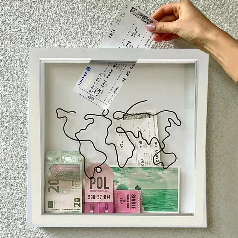 

2024 New Travel Adventure Archive Souvenir Storage Box Couple Travel Adventure Photo Record Wall Decoration