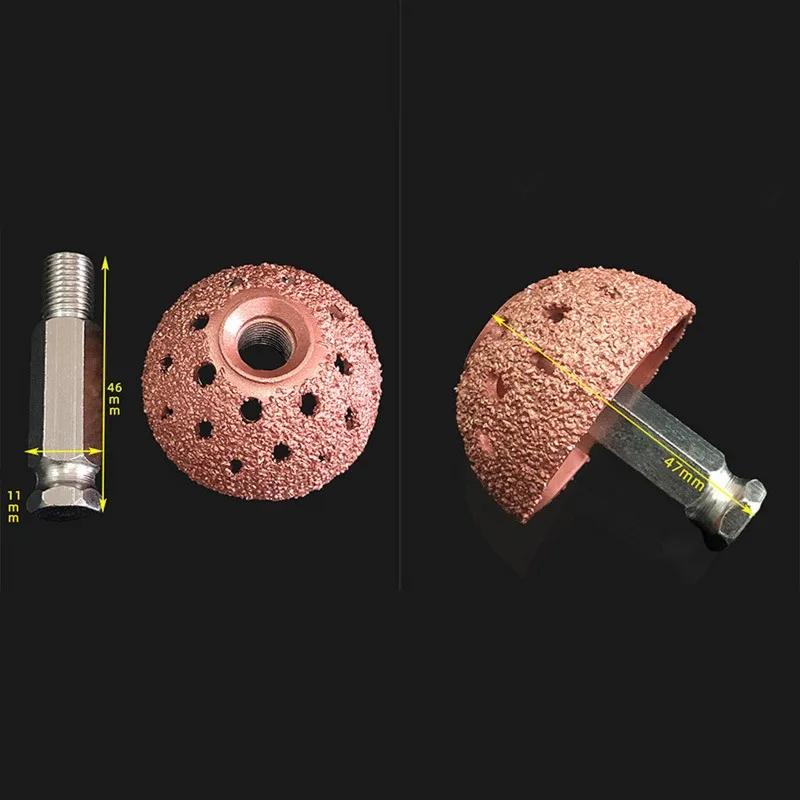 Tungsten Steel Material Hemispherical Pneumatic Grinding Head 42/55mm Grinding Wound / Tire Tire Repair Tools