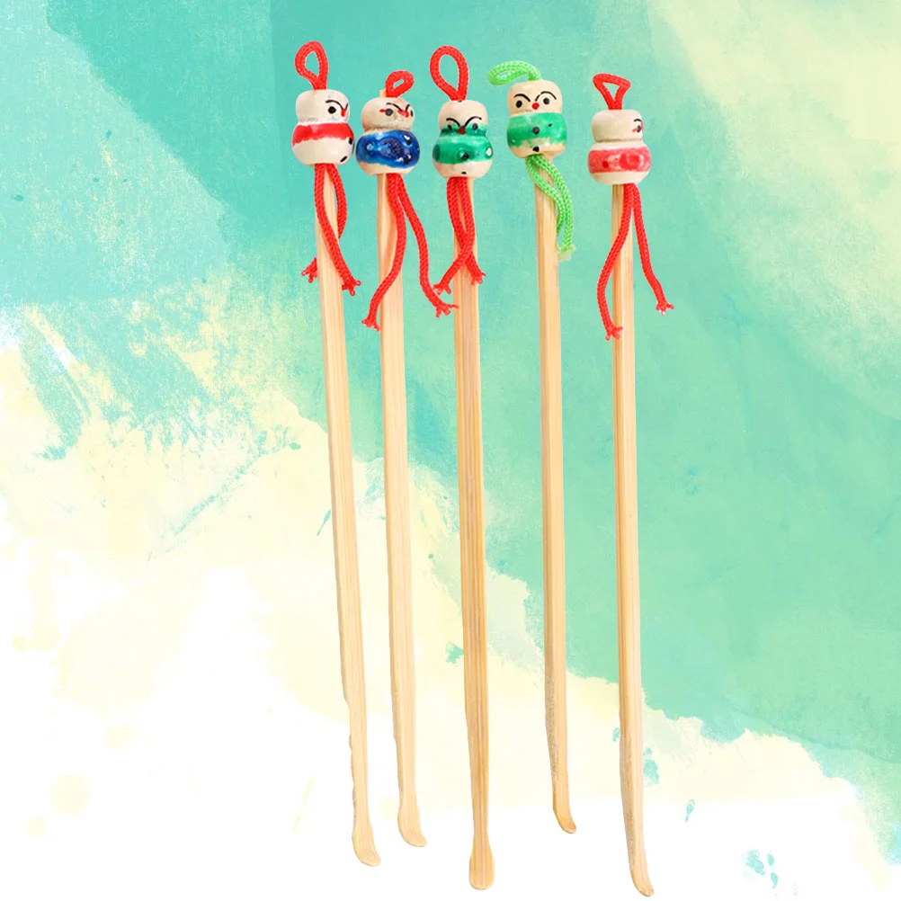 Wood Ear Pick Cleaner Spoon: Ear Cleaning Tool Ear Spoon 12Pcs Earwax Curette Earwax Remover Tool for Kids Children Safe Ear 3