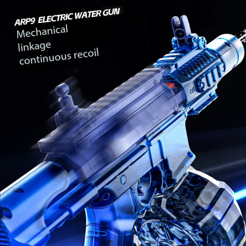 New ARP9 With Light Sprays Flame Electric Toy Large Capacity Automatic Continuous Water Gun Summer Outdoor Toys_voghion.com