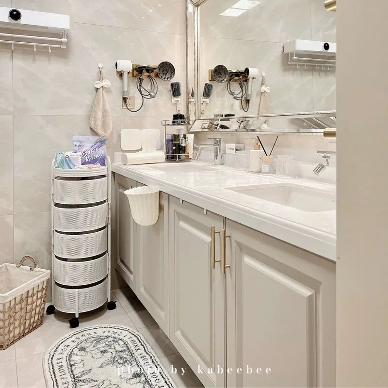 Designs French Luxury Bathroom Cabinet Vertical Makeup Storage Organizer Wall Sink Decoration Badkamer Meubel Bathroom Cabinet