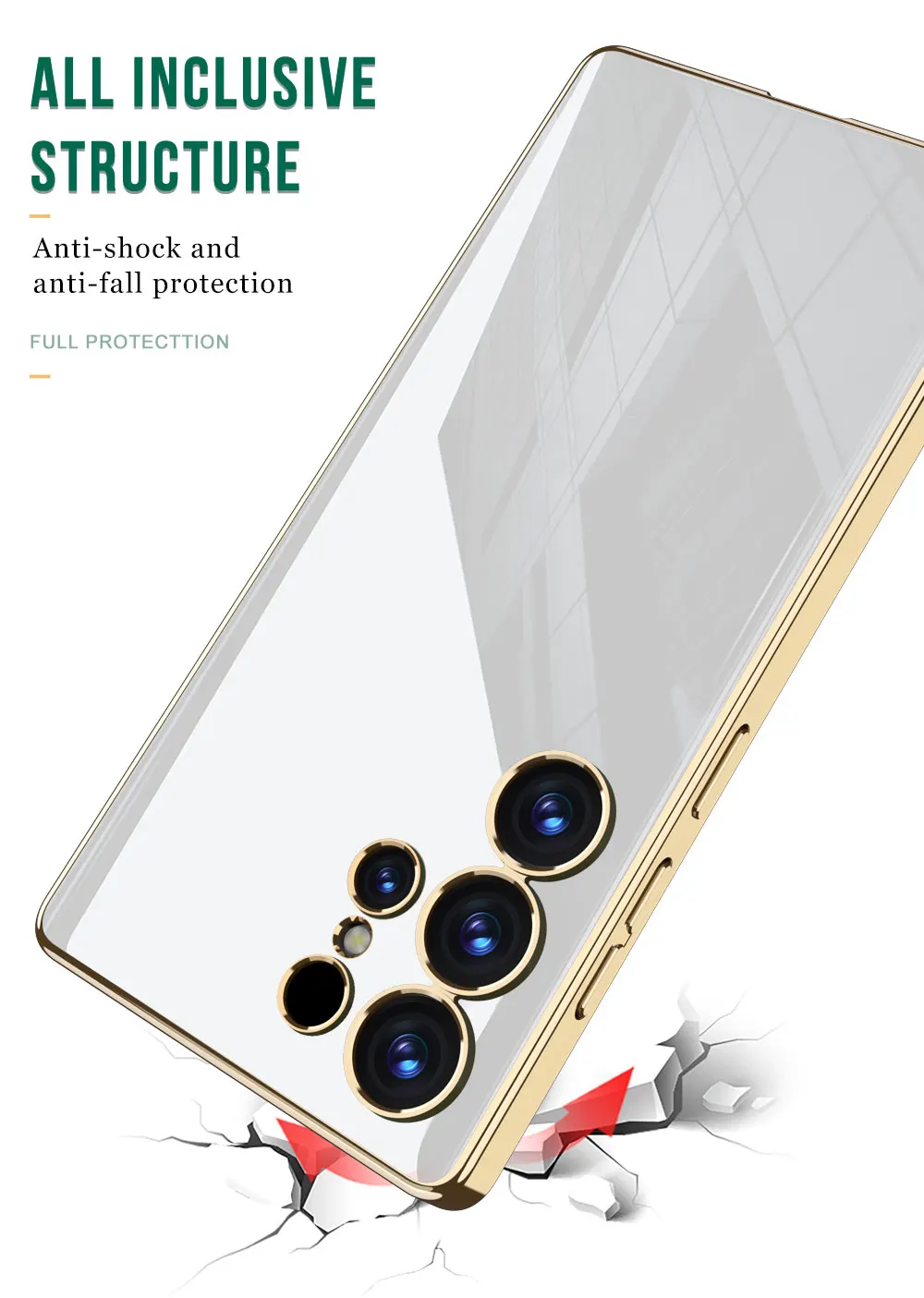 Luxury Plating Soft TPU Case for Samsung Galaxy S25 Ultra Shockproof Camera Prot