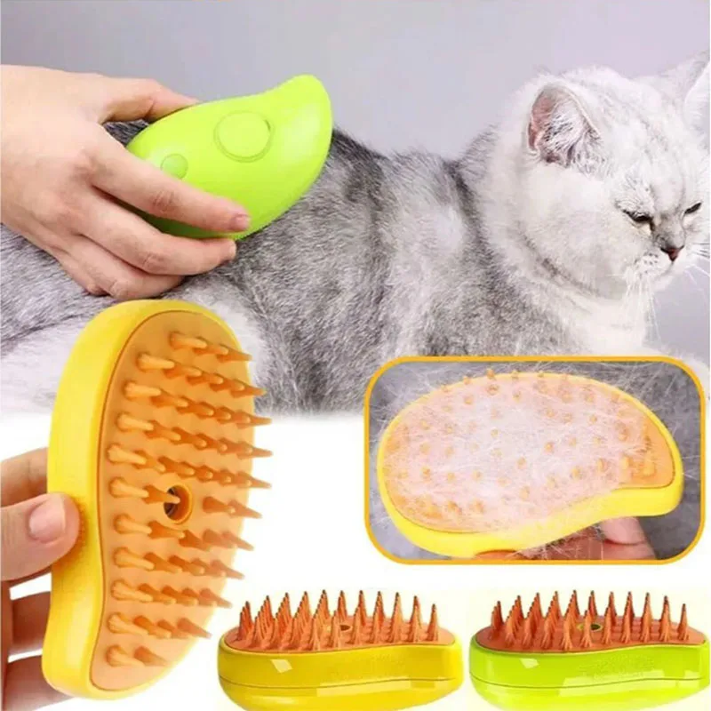 Neuer Dampfbürsten-Tierhaarkamm mit Luftbefeuchter für Katzen, Gadget zur Tierhaarentfernung MMRYP05_voghion.com