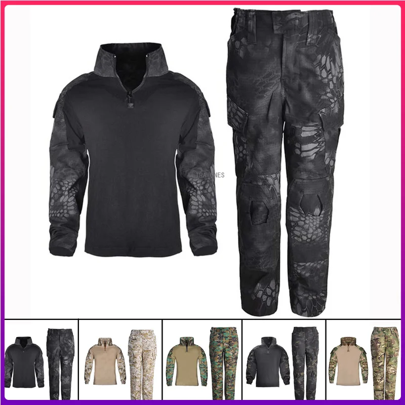 

Boys Girls Uniform Airsoft Camouflage Combat Shirts + Pants Tactical Kids Costumes Clothing