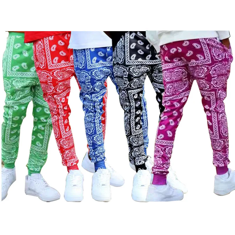 Description Picture 4 of itemmen's trousers High quality cashew flower Printed casual sports Haren pants high street overalls Fashionable casual streetwear