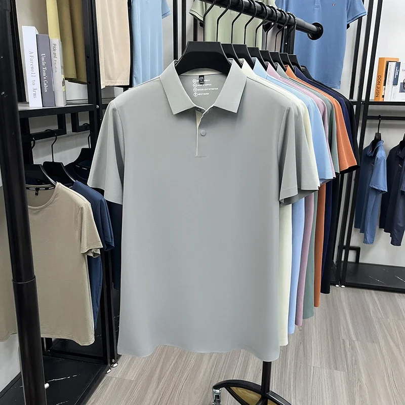 Polo pour homme à manches courtes, col à revers, tissu doux, décontracté, pour le travail, l'été, usage quotidien, respirant 1 Polo pour homme à manches courtes, col à revers, tissu doux, décontracté, pour le travail, l'été, usage quotidien, respirant 1