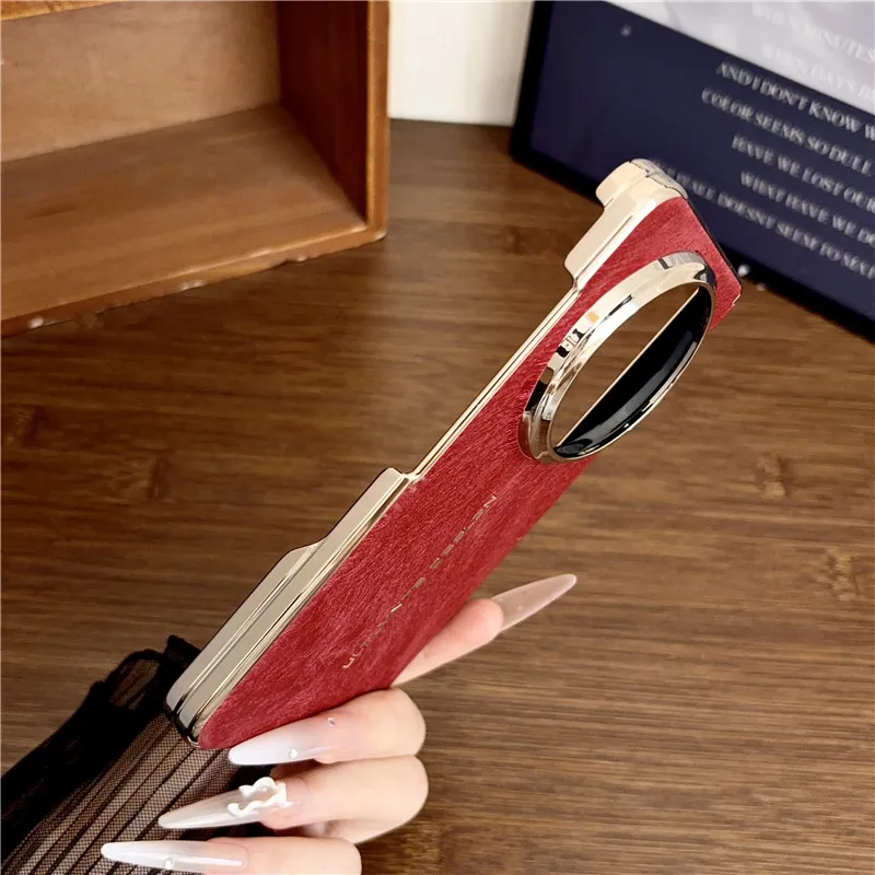 Luxury Magnetic PU Leather Phone Cover with Dual Axis Design and Anti-Fingerprint Technology