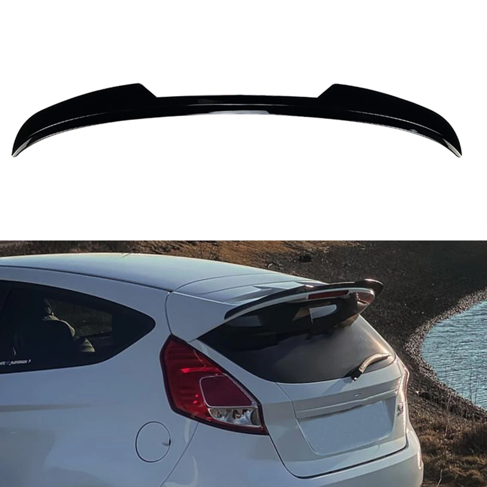 For Ford Fiesta 2009 2010 2011 2012 2013 Auto ABS Plastic Unpainted Color  Rear Trunk Boot Wing Spoiler Car Accessori - AliExpress