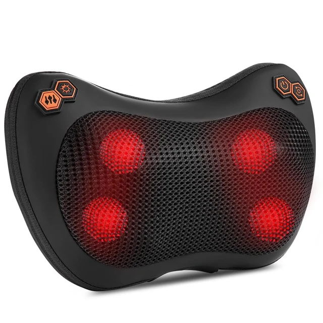 Shiatsu Back and Neck Massager with Heat - 3D Deep Tissue Kneading Back  Massage Pillow for Upper Lower Back, Neck, Shoulder,Calf - AliExpress