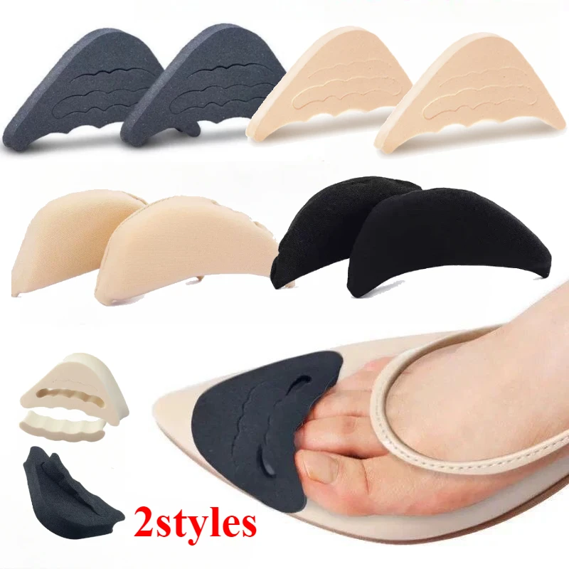 Shoe Insoles Toe Pads Toe Plug Soft Half Insoles Reusable Toe Sponge Filler Inserts for Shoes Adjustable Too Big Foot Brace Pads Unisex