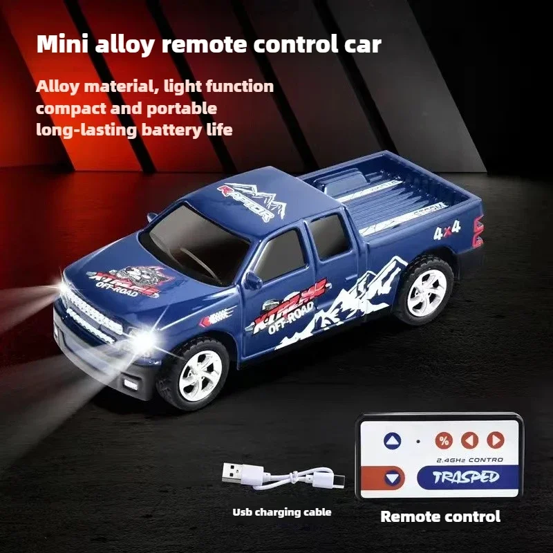 1:64 Mini Remote Control Car 2.4G Scale Remote Control Alloy Lights Adjustable Speed Buggy Boy Toy Birthday Gift 6