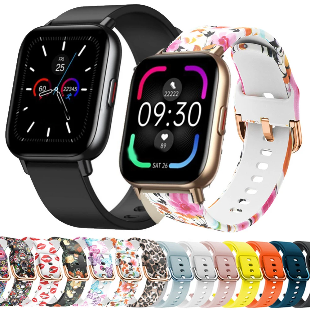 Cinturini In Silicone Con Stampa Da 20Mm Per Zeblaze Gts Pro Smart Watch Band Bracciale Per Huami Zepp E Wristband Per Amazfit Gts 2 2E Mini