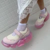 Bubble Sole Mary Jane Sneakers Round Toe Height Increasing Mixed Color Hook & Loop Slip-On Fashion Elegant Novelty Women Shoes 1