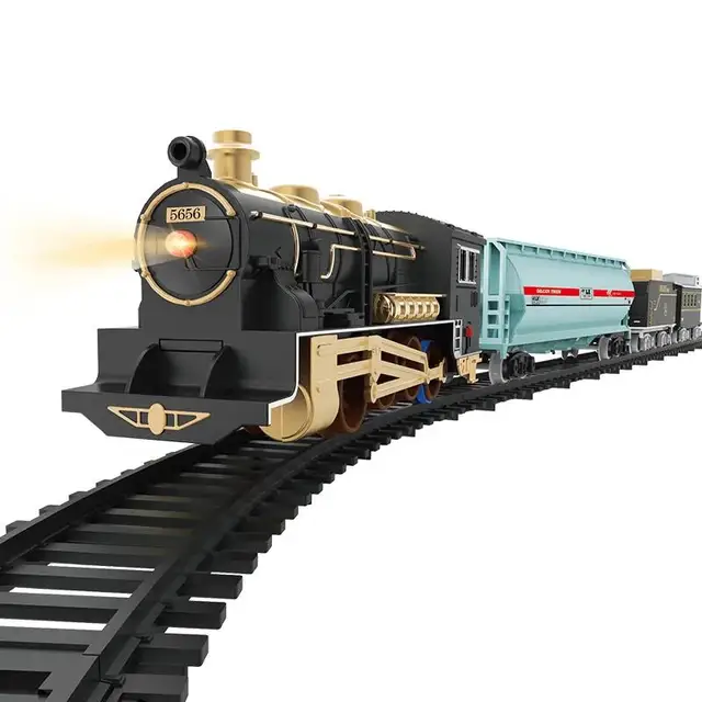 Classic Train Railway Set Children Electric High-speed Rail Track Trains Lights for Model Toys LED Sound Gift Kids Music 3
