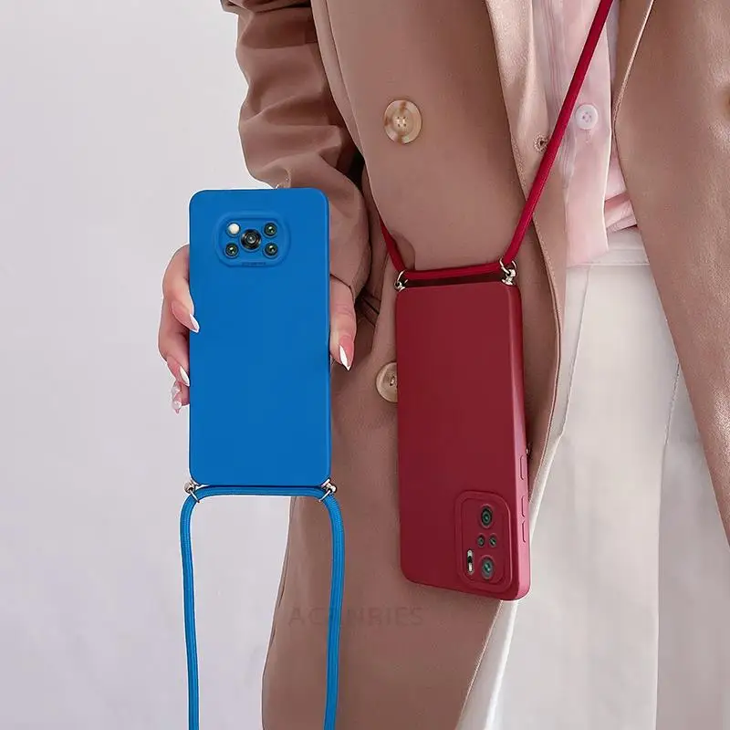 ぽもこ4ケース Poko X 3 M 4 X4pro Crossbody Lanyard Case For Xiaomi Mi Poco