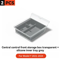 YZ Storage Box & Cup Holder Organizer - Center Armrest Hidden Car Accessory (1PCS  Transparent)