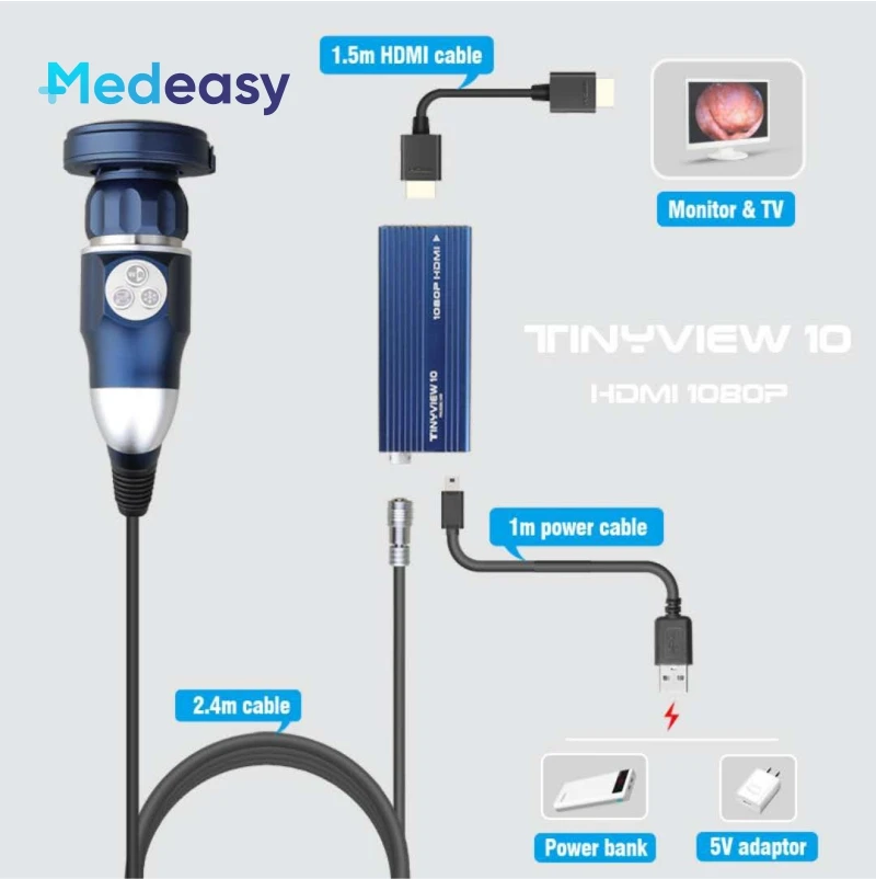 휴대용 풀 HD USB 내시경 카메라, 무료 광원 포함, 의료 1080P HDMI 내시경 카메라