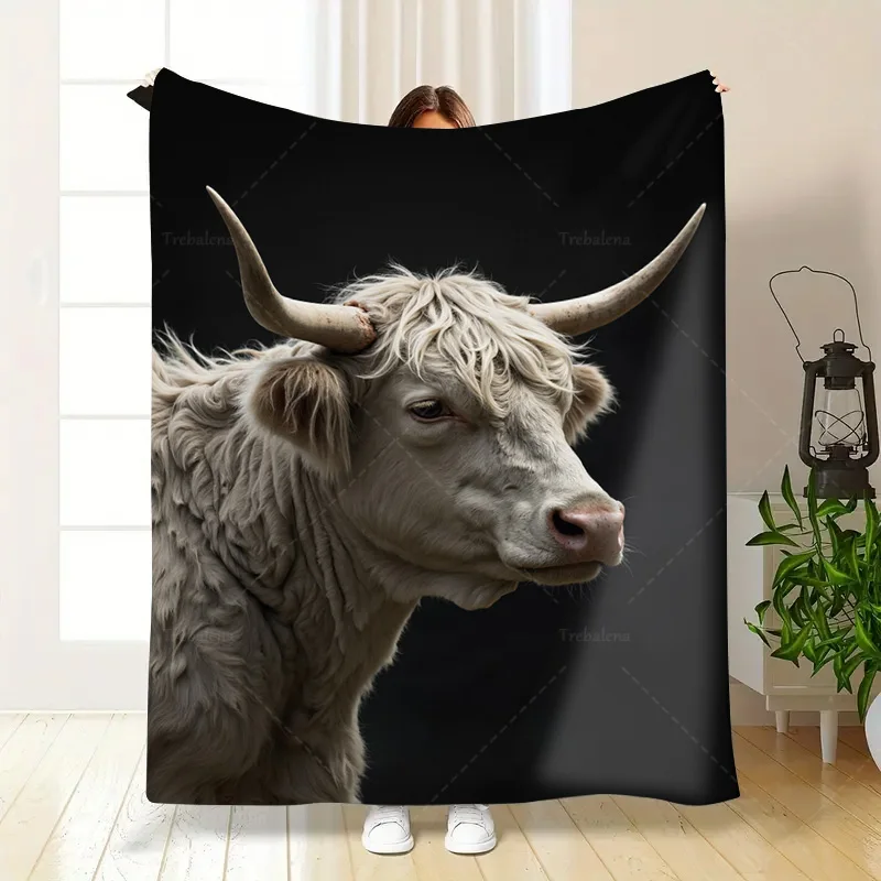 Cobertor Flanela Vaca Highland - Estampa Flores, Amarelo, 76x101cm