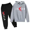 Kids Simple Letter Print 2pcs Hoodie+Pants Tracksuits 3-13 Years Boys Girls Spring Autumn Outfits Streetwears Children Clothes 5