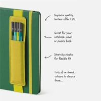 Étui à stylos en cuir PU avec boucle élastique, étui à stylos pour livre, carnet, mode, école, pour réunion de bureau, facile à transporter, papeterie pour étudiants 3
