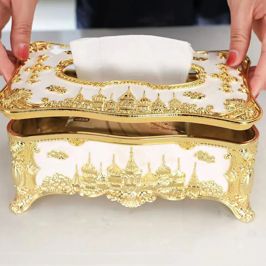1PC European Style Tissue Box, Home Kitchen, Living Room, Bedroom, Restaurant, Bar, Hotel Napkin Extraction Box, Plastic Box 5
