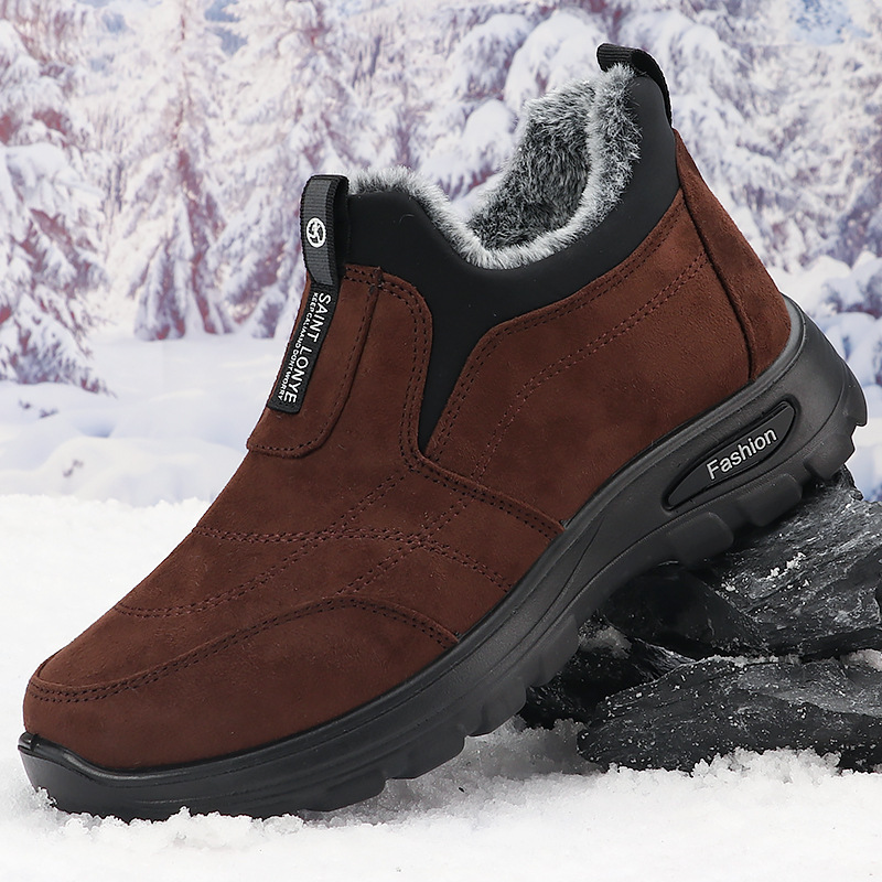 Winter new men's warm boots outdoor winter high-top snowshoes plus velvet thickened men's cotton shoes boots