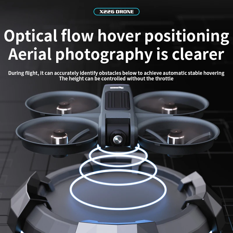 2025 New X226 Drone with Screen Brushless Optical Stream Positioning Quadcopter with Camera FPV Traverser Novice Toy Airplane