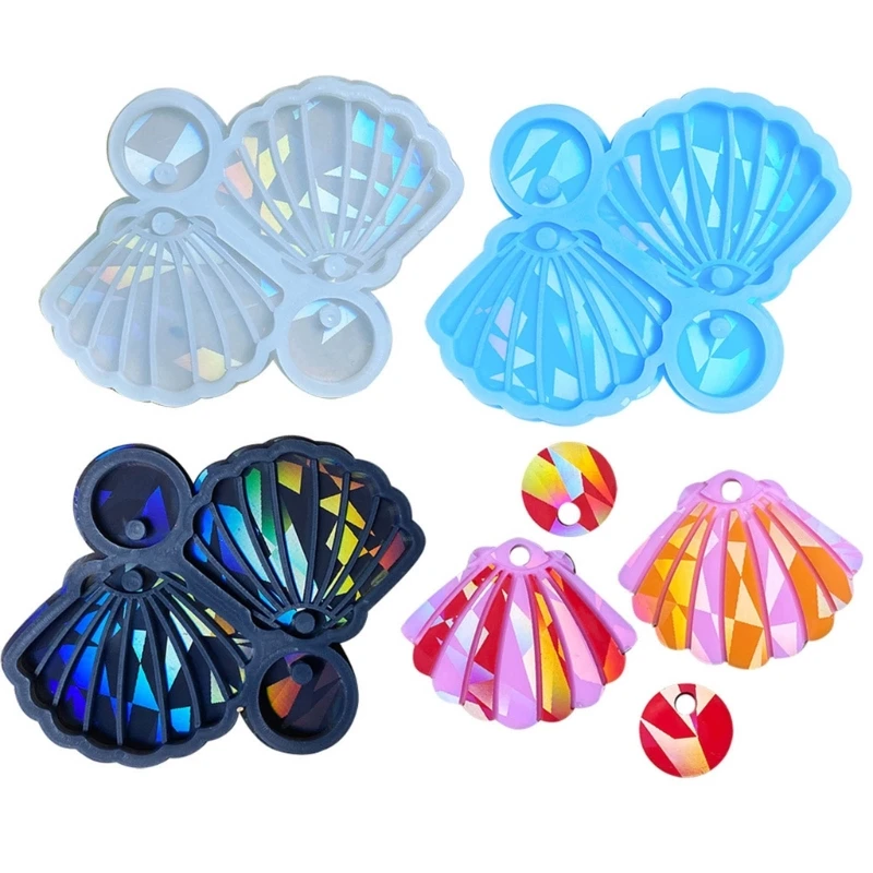 Seashells Silicone Earrings Mold DIY Ear Ring Epoxy Resin Moulds 1 pcs card type foldable design carton jewelry packaging box ring earrings necklace built in anti oxidation pe mold gift boxes